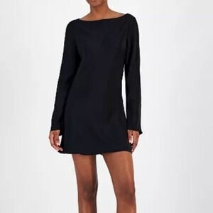 FRENCH CONNECTION Size 2 Ennis Satin Bell Long Sleeve Mini Dress MSRP $148